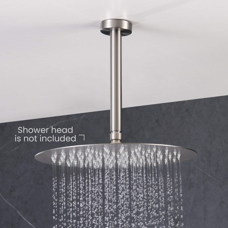 Circular 8" Ceiling Mounted Shower Arm, Brushed Nickel