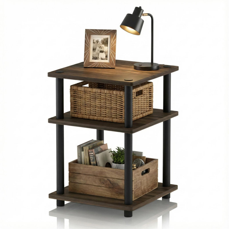 Organisateur de rangement Turn N Tube, H 22,99 po x l 14,6 po x P 14,6 po, Noyer colombien/noir