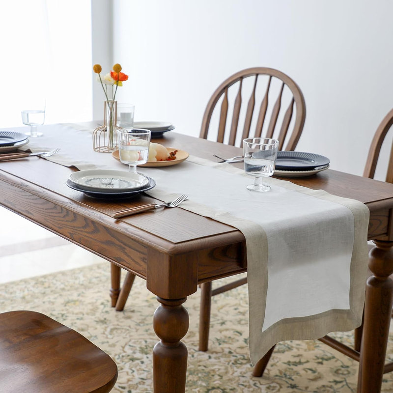 Chemin de table 100% lin, 108" L x 14" W