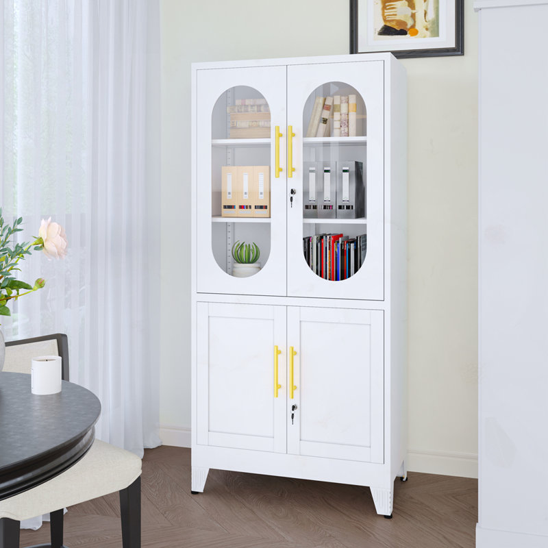 Modern style metal cabinet, White