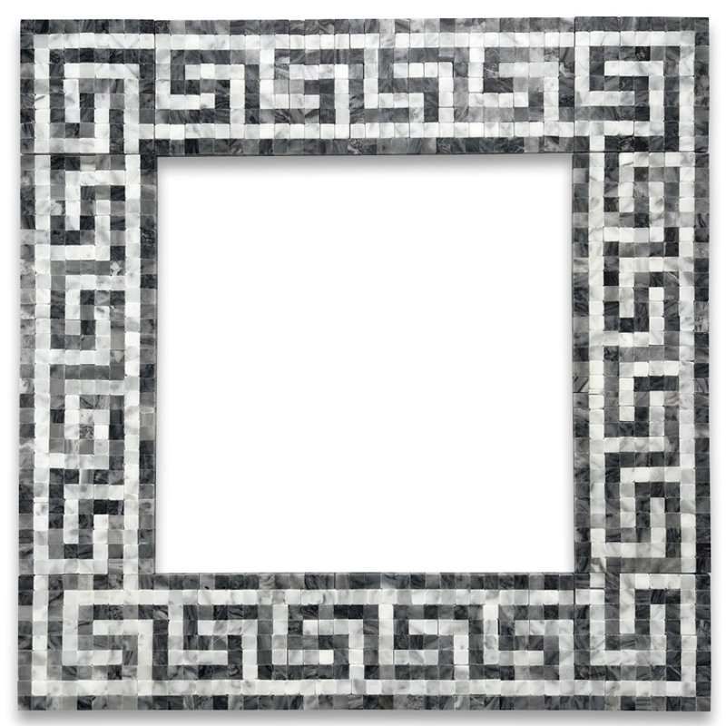 Carreau de mosaïque en marbre 6 po x 18 po, Blanc / gris / brun