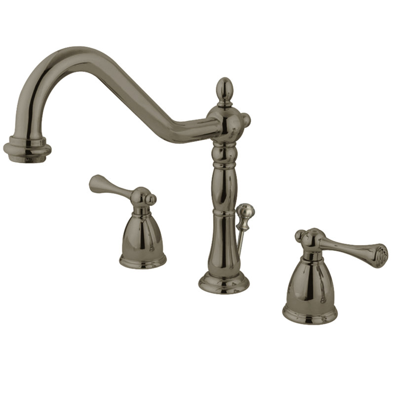 Elizabeth Widespread Bathroom Faucet with Drain Assembly, Brushed Nickel