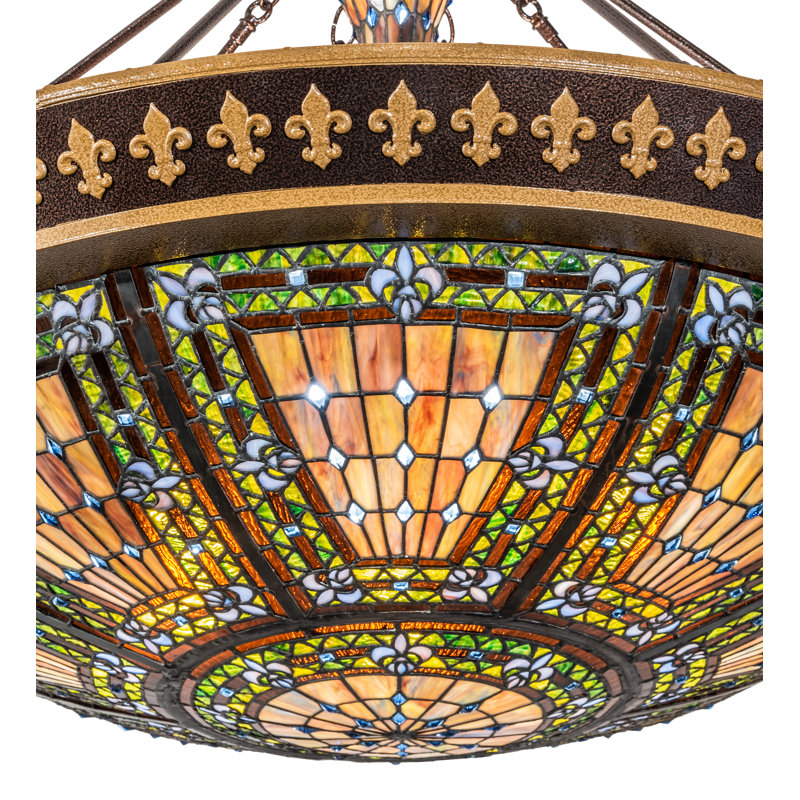 38" Wide Fleur-De-Lis Inverted Pendant