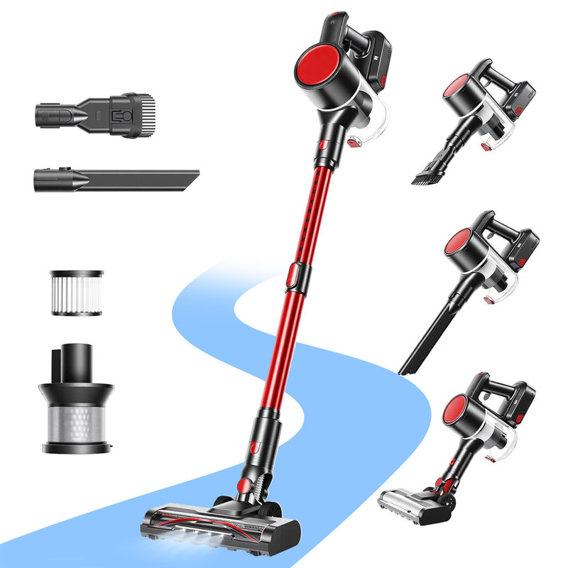 Cordless Vacuum Cleaner, Lightweight Stick Vacuum Cleaners For Home, Powerful Suction & Led Lights Rechargeable Battery For Carpets, Pet Hair, Hardwood Floors