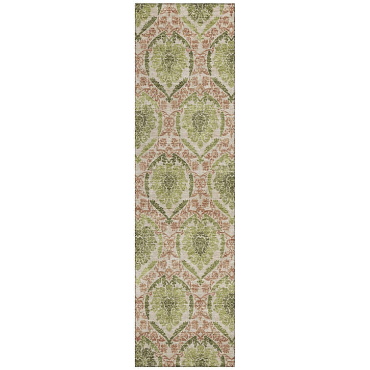 Cederick Washable Damask Indoor / Outdoor Rug