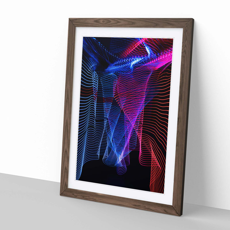 Road Lines in Abstract - Picture Frame Graphic Art Print, Walnut, 50cm H x 35cm W x 2cm D