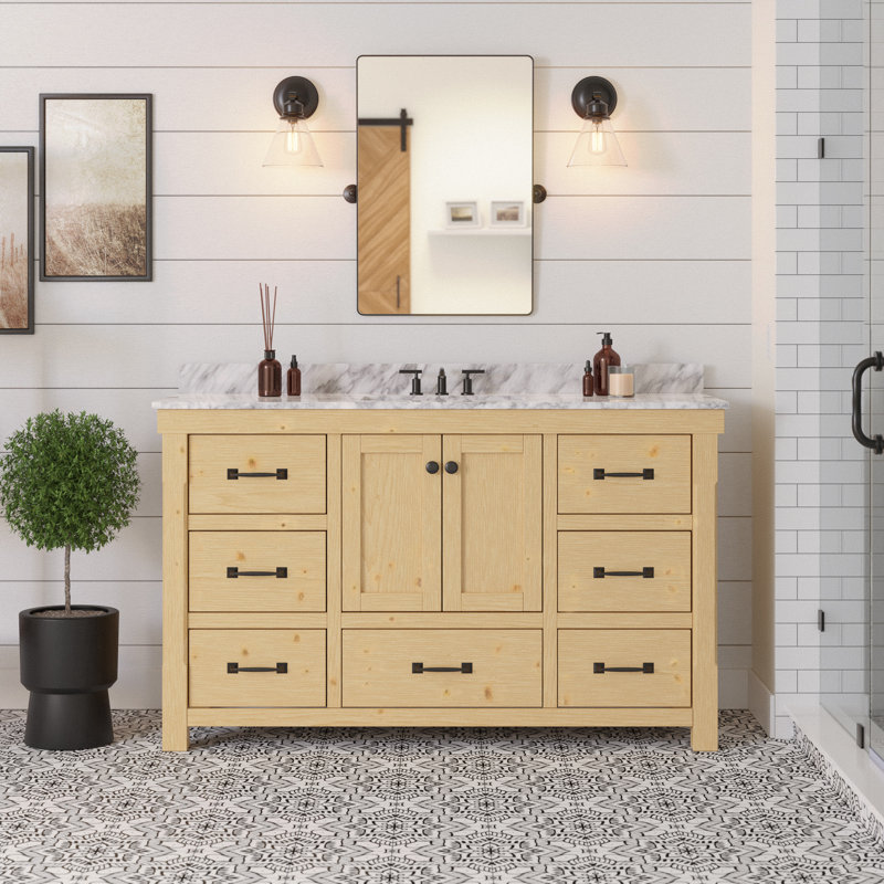 Ensemble de meuble-lavabo simple 60 po Galvan, Bois flottant