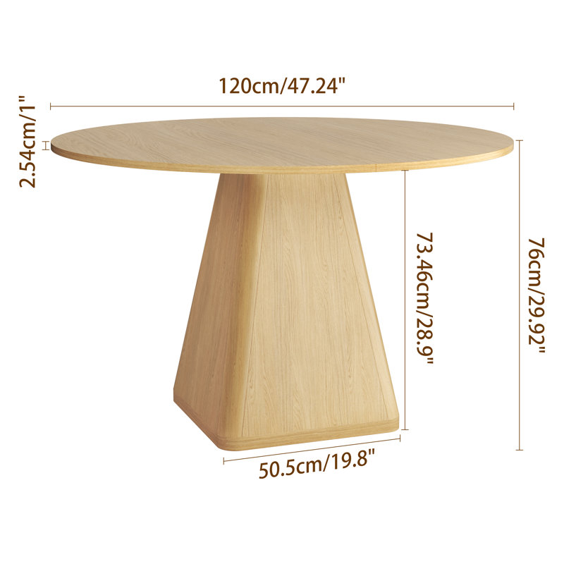 Table de salle à manger 47 "Modern Minimalist, Chêne