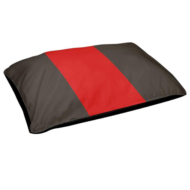 Coussin Atlanta, Grand (l 50 po x P 40 po x H 7 po), Étain / Rouge