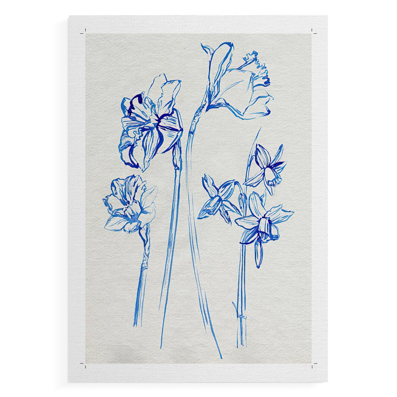 Inky Daffodils I  -Canvas Print Only - NOT FRAMED