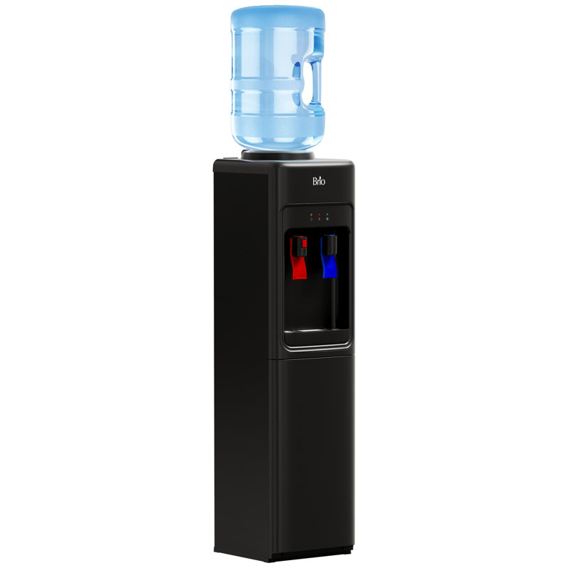 Refroidisseur d'eau électrique autoportant à chargement par le haut avec options de température chaude et froide, Noir