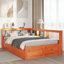 Vidaxl Solid Wood Bed with Shelf without Mattress-365070351-368494799