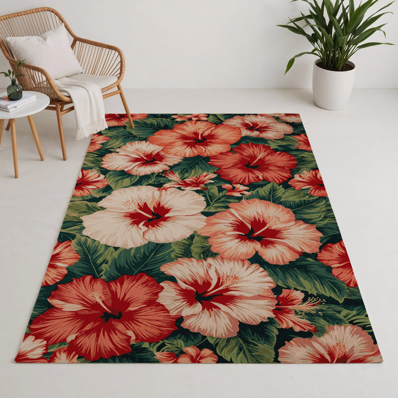 Tapis d'intérieur et d'extérieur brun Botanical, Rectangulaire 3 pi x 5 pi