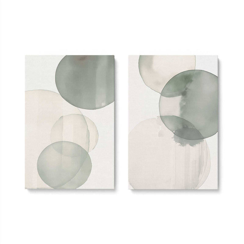 Ensemble de 2 impressions sur toile Silent Spheres, Toile tendue, H 12 po x l 16 po x P 1,25 po