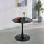 Table de salle à manger 31,5 "de style Mid-Century pour 2 à 4 personnes avec plateau rond en MDF, table de salle à manger à piédestal, table basse de loisirs