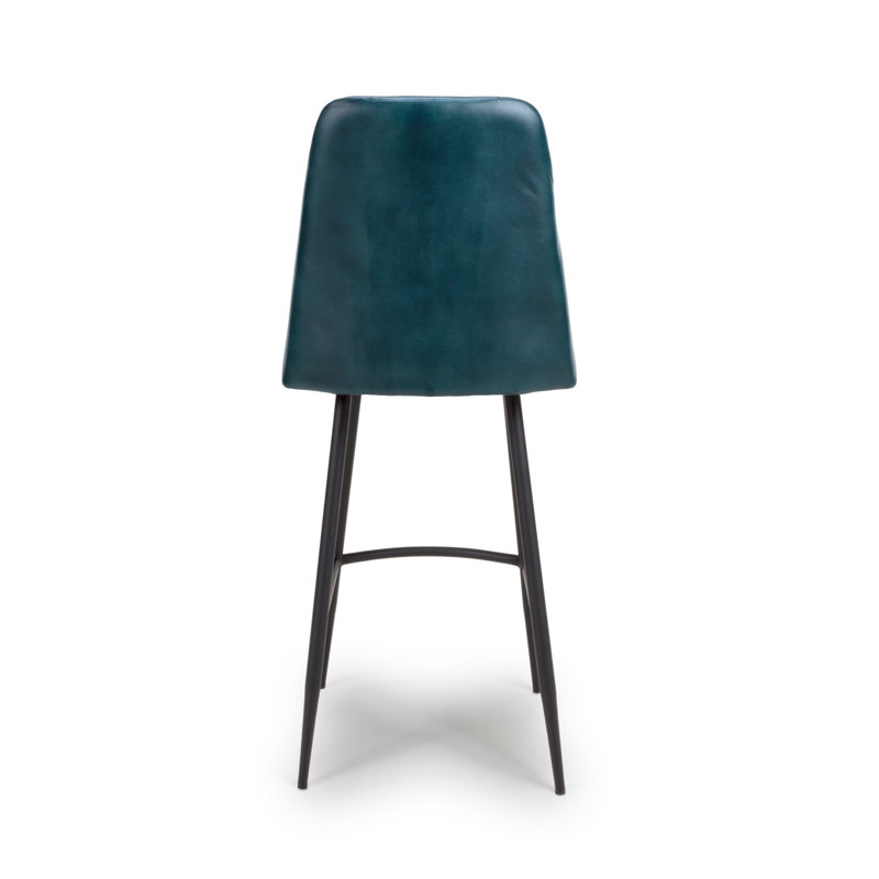 Ronja Upholstered Counter Stool with Metal Frame, Blue