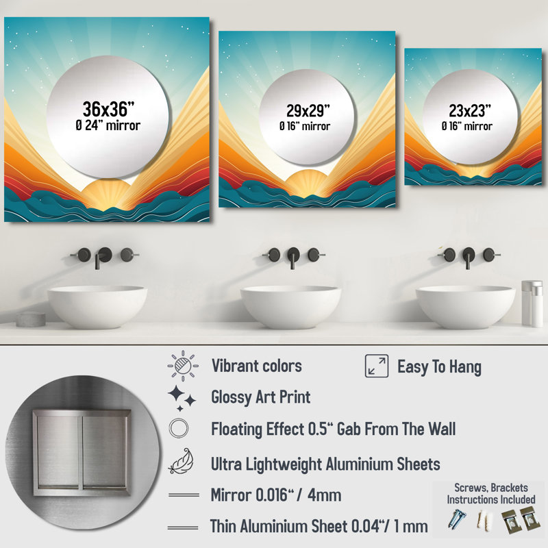 Coucher de soleil Bold Graphic, 36 po x 36 po