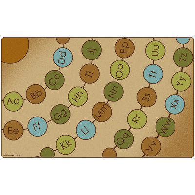 Tapis brun / brun clair / vert touffeté de qualité supérieure Alphabet Seating