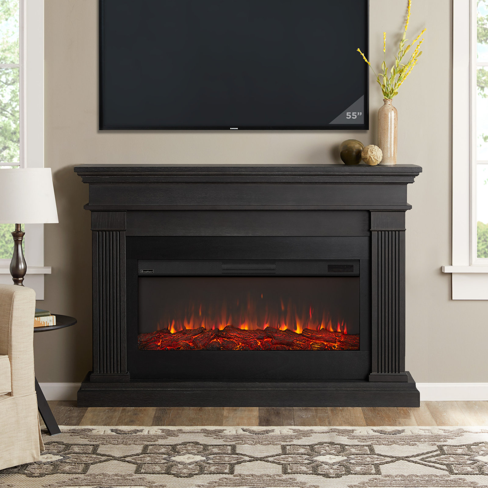 Real Flame® Beau Electric Fireplace, Gray, Standard