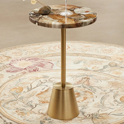 Petrified Wood Top Drink Table