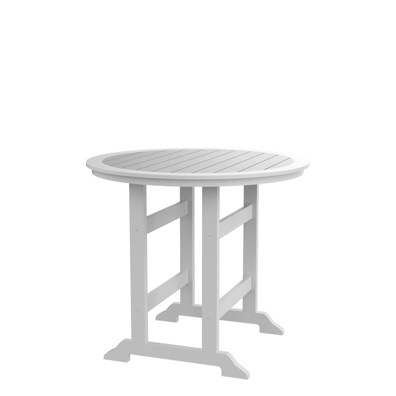 Outdoor Height Dining Table - To Harsh Winters White + Gray Sunlight And Salt Spray