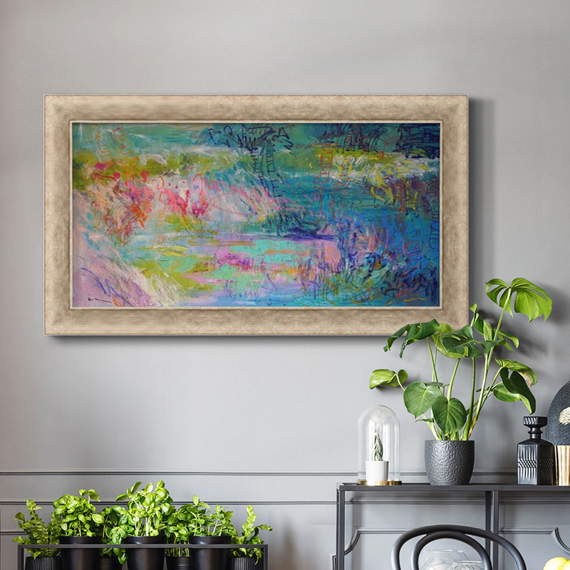 Toile encadrée flottante sur un rêve de qualité supérieure - prête à être accrochée, Toile encadrée grise avec coin fermé