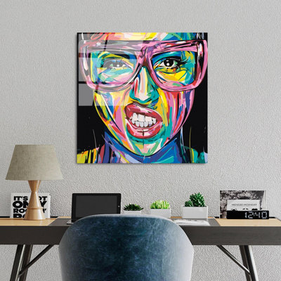 Superbe peinture décorative en verre trempé de 19,7 po x 19,7 po | 100% verre trempé, épaisseur: 0,16 pouce | Imprimé de surface arrière résistant à la décoloration, couleurs vives pour une beauté durable | Parfait pour le salon et le bureau