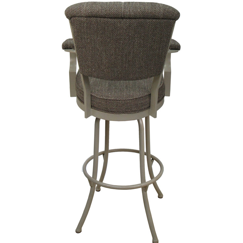 Hallah Swivel Extra Tall Stool 34" Seat, Cocoa/Beige