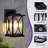  Outdoor Wall Sconce Light Metal & Glass, Matte Black, Wall Light Fixture For Porch, Garage, Patio (Set Of 2)