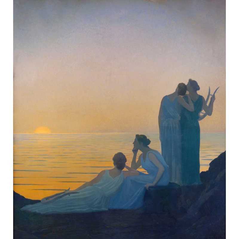 "Ancienne soirée" par Alphonse Osbert - Toile tendue avec châssis, H 40 po x l 28 po