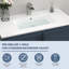 Lavabo de salle de bain 36 po x 18 po en céramique avec lavabo pour salle de bain rectangulaire en porcelaine avec trou pour robinet et trou de trop-plein