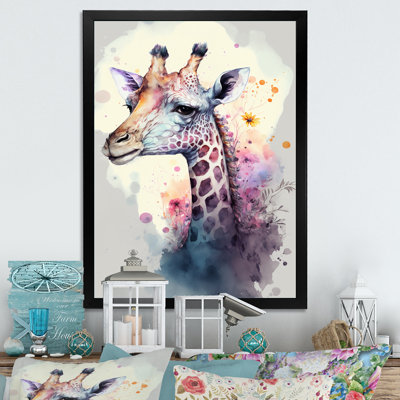 " Cute Giraffe Floral III "