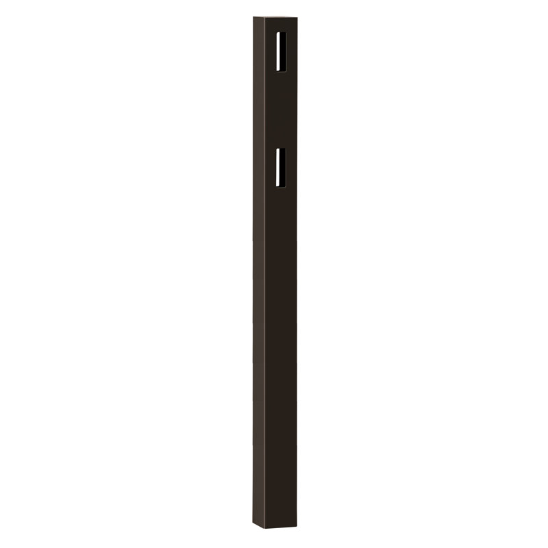 Vinyl 2-Rail Ranch Fence Line Post, Black
