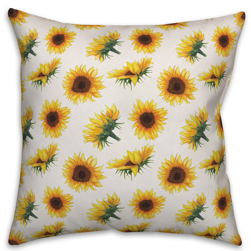 Sunflower Floral Pillow Cover