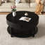 Table basse avec rangement double, table basse ronde moderne de 31,5 po avec rangement et compartiment caché-1322018458