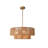 4 Light Gold Metal Rattan Drum Chandelier