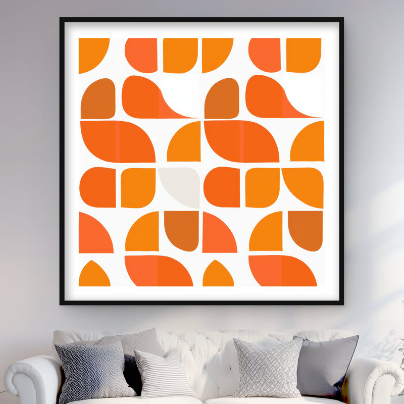 Zig Zag - imprimé mat encadré orange pour la décoration intérieure | Art