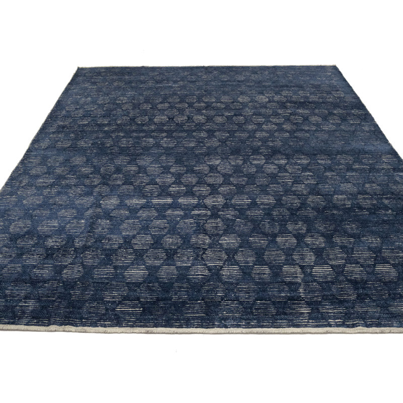 Tapis bleu moderne 8 x 10