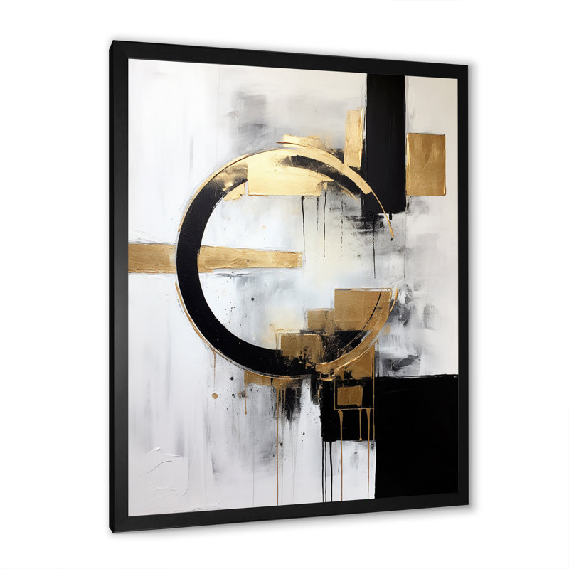 New Balance Dreams, abstrait or et noir - Art mural abstrait pour le salon, H 32 po x l 16 po, Noir