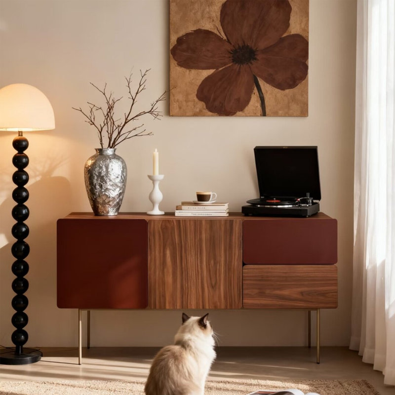 Armoire d'entrée haut de gamme de style italien pour le luxe, H 33,46 po x l 47,24 po x P 15,75 po