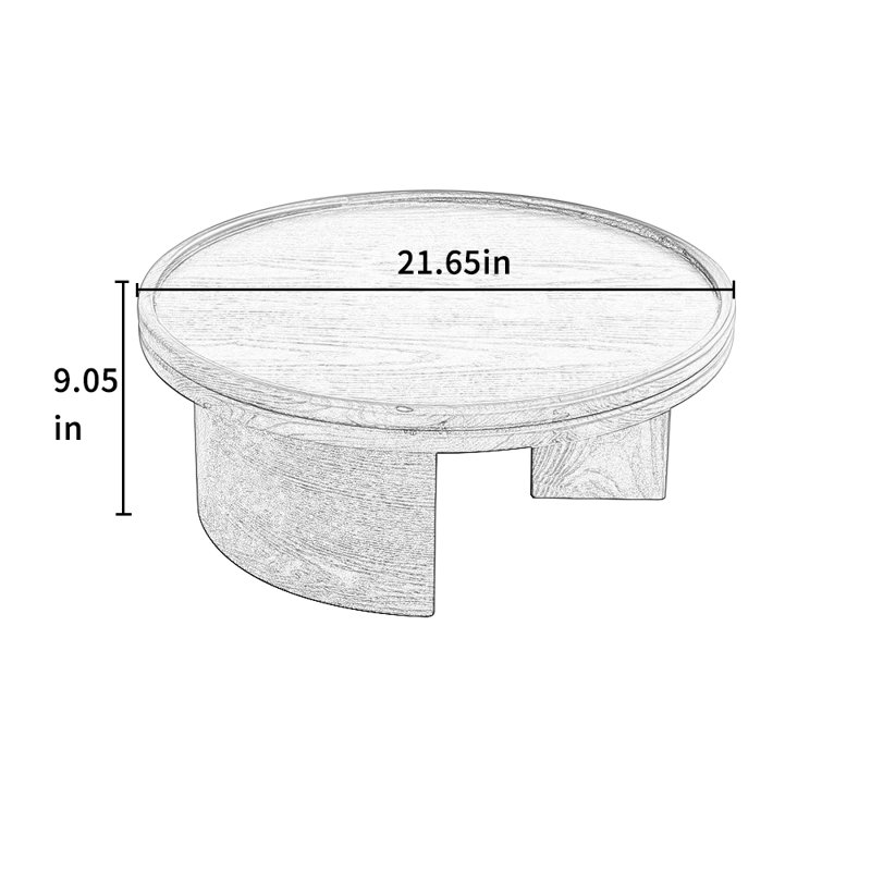 Table basse de style rétro, Brun