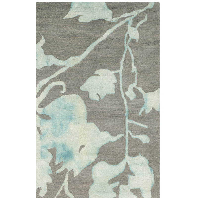 Tapis floral en laine touffeté à la main Coleman, Rectangle 6 pi x 9 pi