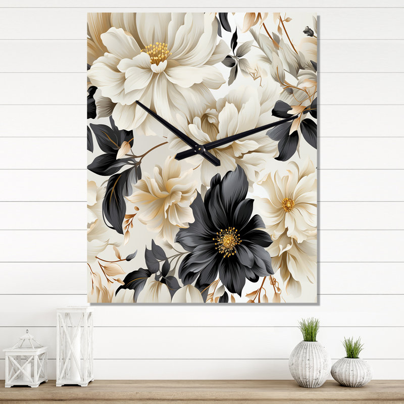 Jarrold - Horloge murale moderne florale, Grand