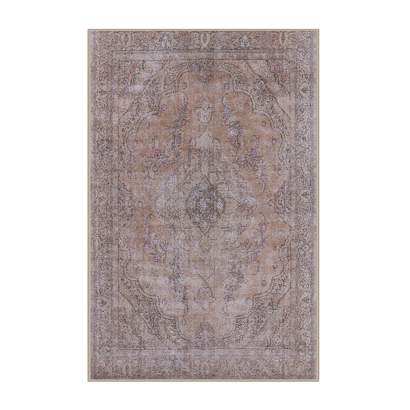 Tapis brun à motif oriental, Rectangle 5 pi x 7 pi