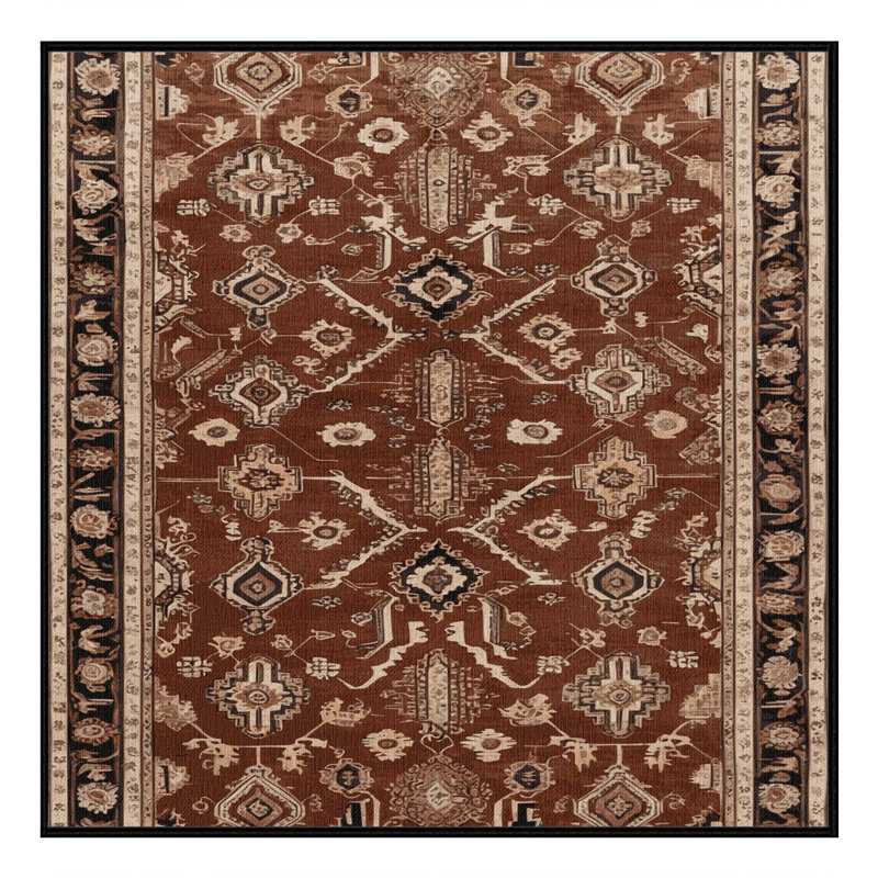 Tapis brun lavable à la machine, Carré 4 pi