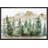 Green Watercolor Mountain Pine Tree Forest Nature Landscape Rustic Wall Art Work Framed Canvas Print-73429763-73429764