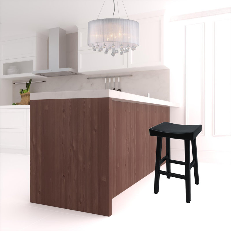 Tabouret 30 "en bois massif, Noir, Tabouret de bar (siège d'une hauteur de 30 po)