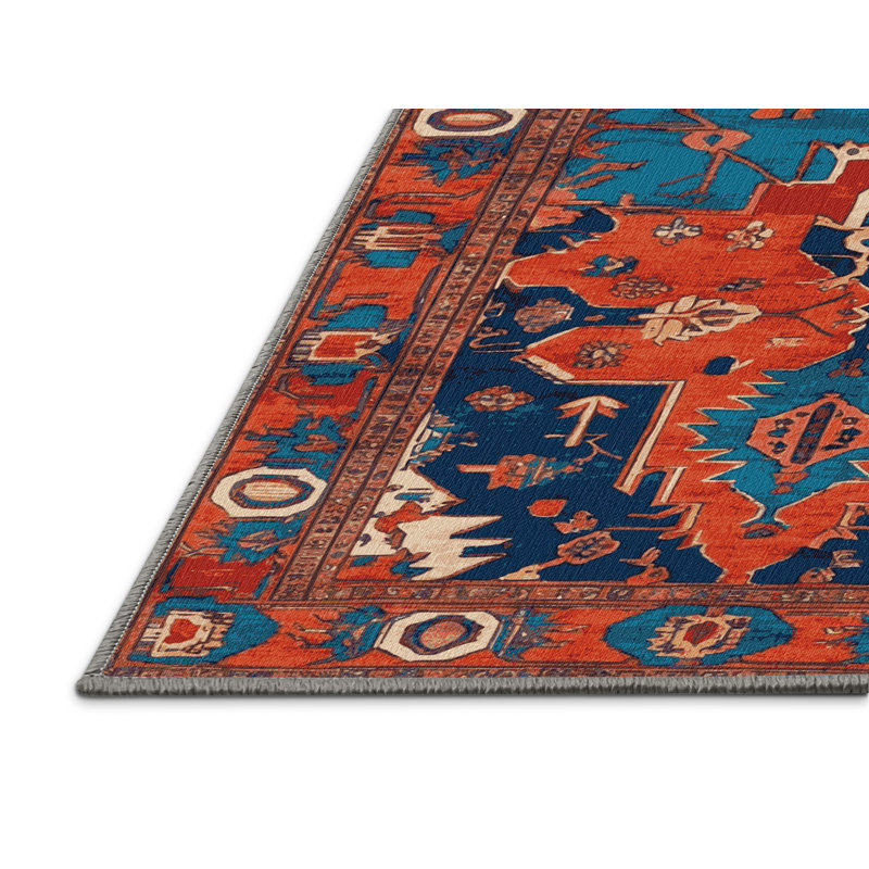 Tapis mauve lavable à la machine Tabriz, Rond 6 pi