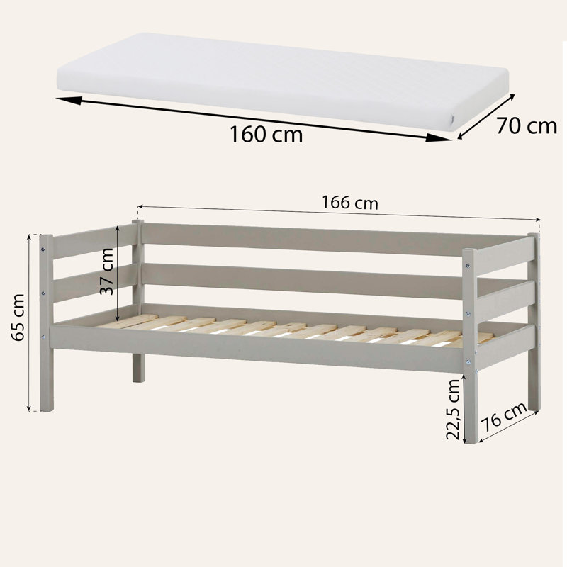 Hoppekids ECO Comfort junior bed 70x160 cm, Grey