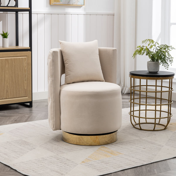 Everly Quinn Alphard Upholstered Swivel Barrel Chair & Reviews | Wayfair